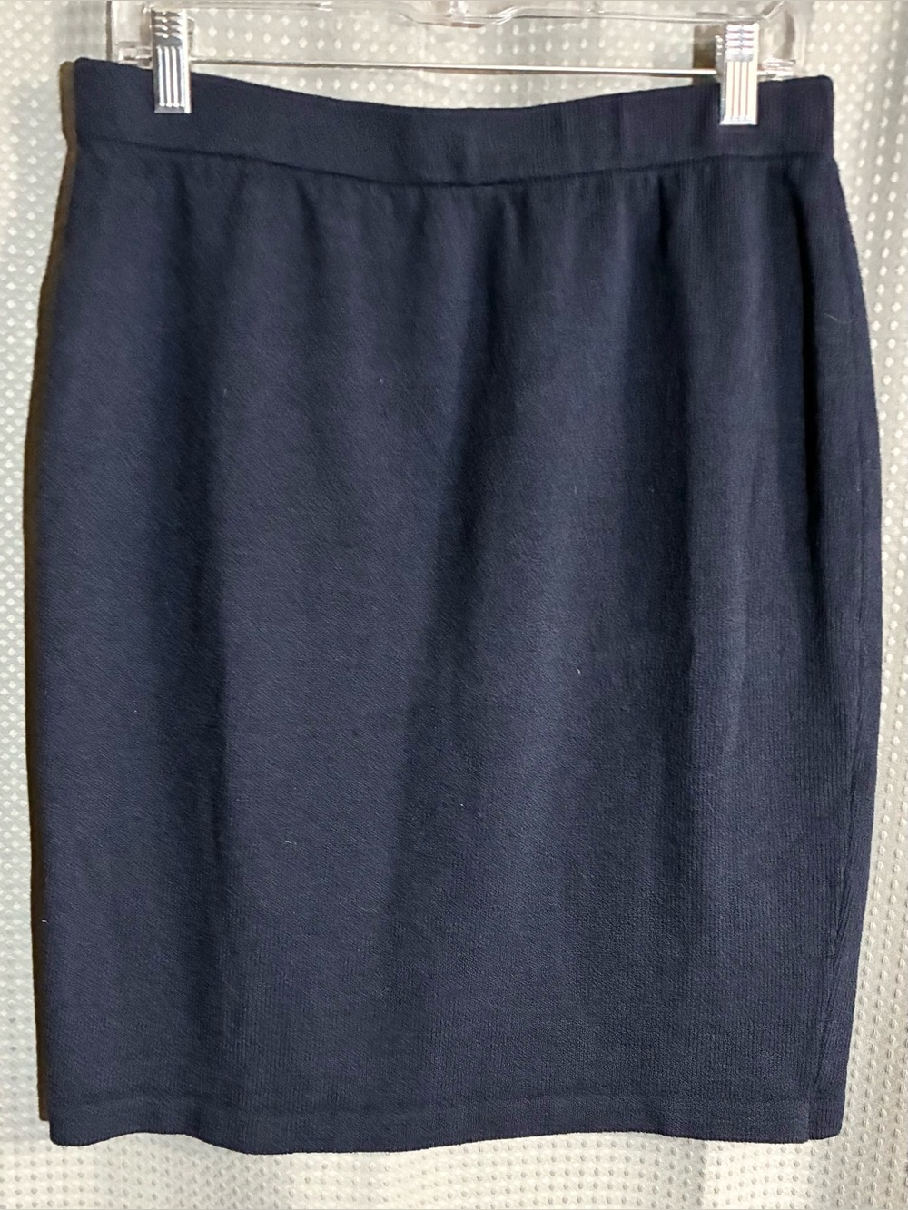 St John Collection Classic Navy Knit Pencil Skirt Sz 14 Wardrobe Staple Basic